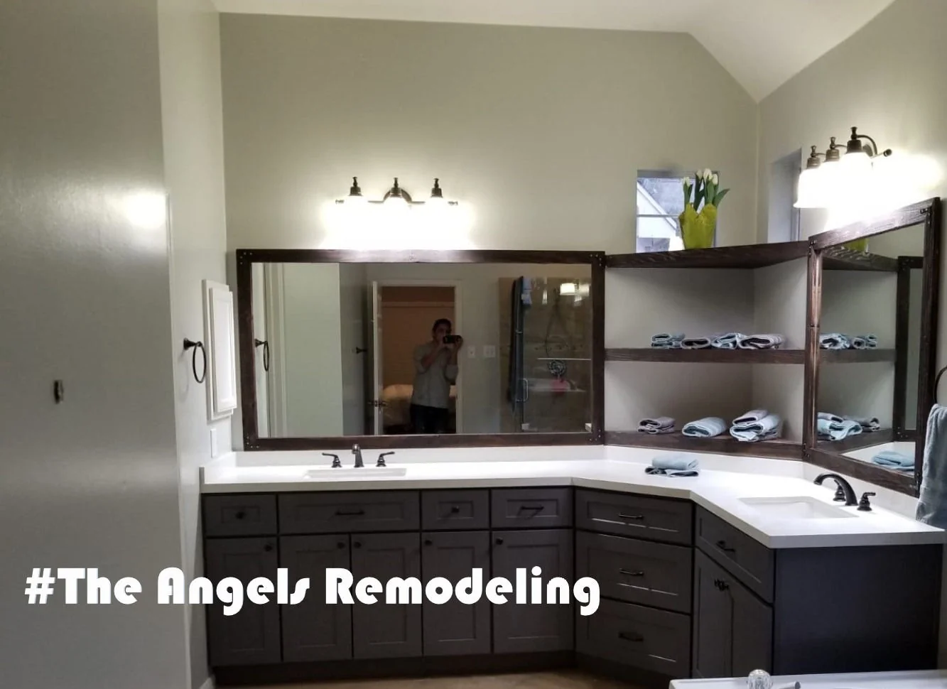 Custom bathroom and mirror remodeling by The Angels Remodeling